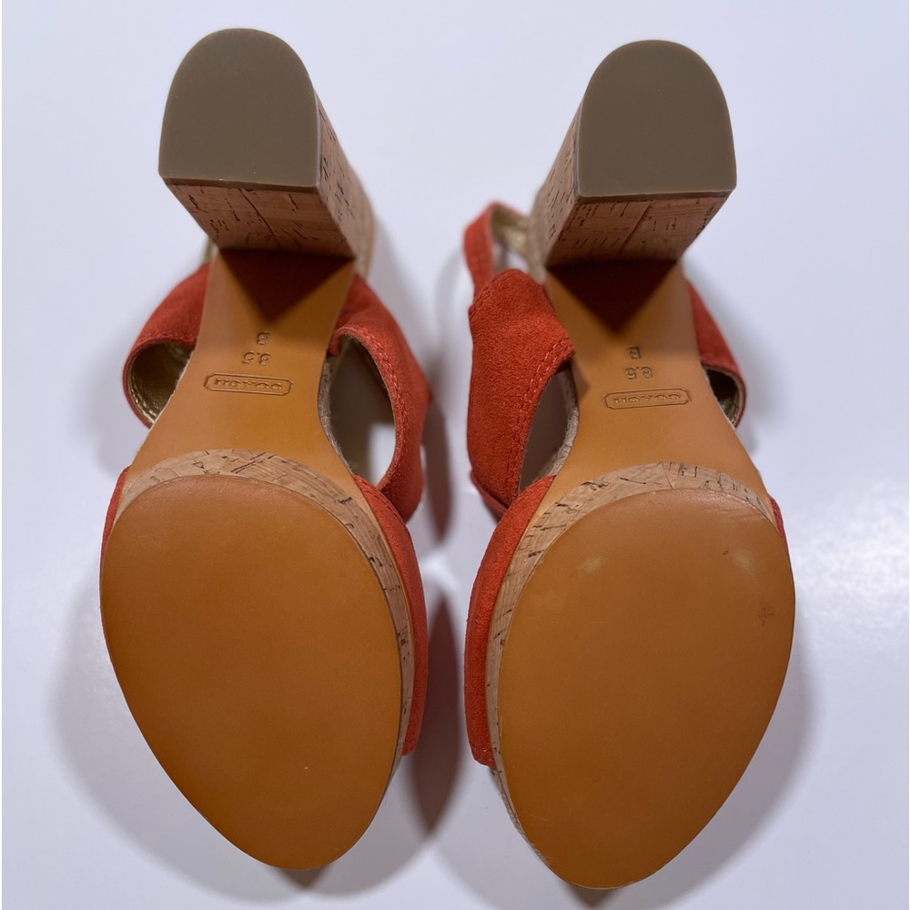 Coach Shoes 8.5 Tulip Platform Suede Leather Sandals Coach - Picture 9 of 15